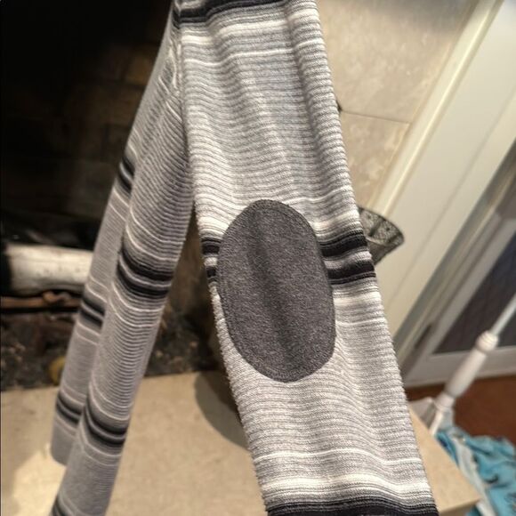 Talbots Gray and Black Open Front Cardigan Sweater size large - Picture 4 of 6